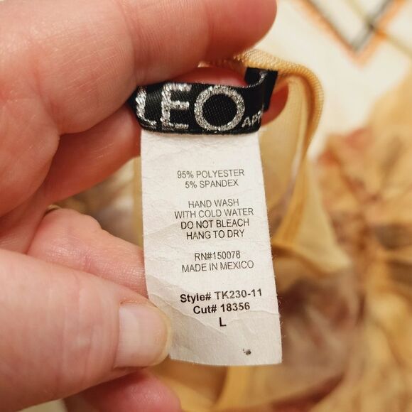 Vintage Cleo Y2K top yellow floral sheer mesh whimsigoth fairy romantic L - Picture 5 of 5